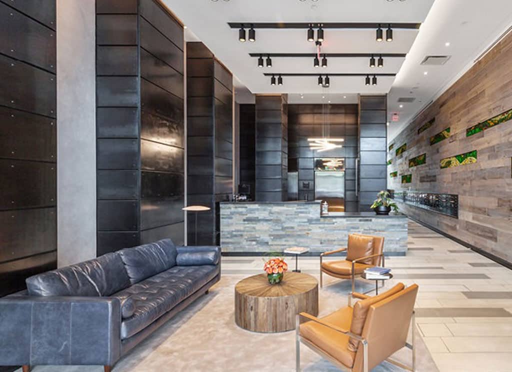 hotel waiting lobby with modern furniture design