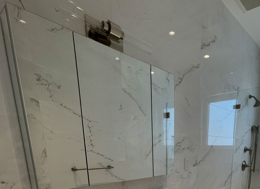 white marble bathroom wall cabinet