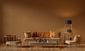 furniture with warm tone aesthetics 